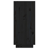 Thumbnail for Beistellschrank Schwarz 60x34x75 cm Massivholz Kiefer