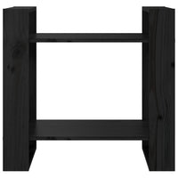 Thumbnail for Bücherregal/Raumteiler Schwarz 60x35x57 cm Massivholz Kiefer
