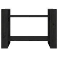 Thumbnail for Bücherregal/Raumteiler Schwarz 80x35x56,5 cm Massivholz Kiefer