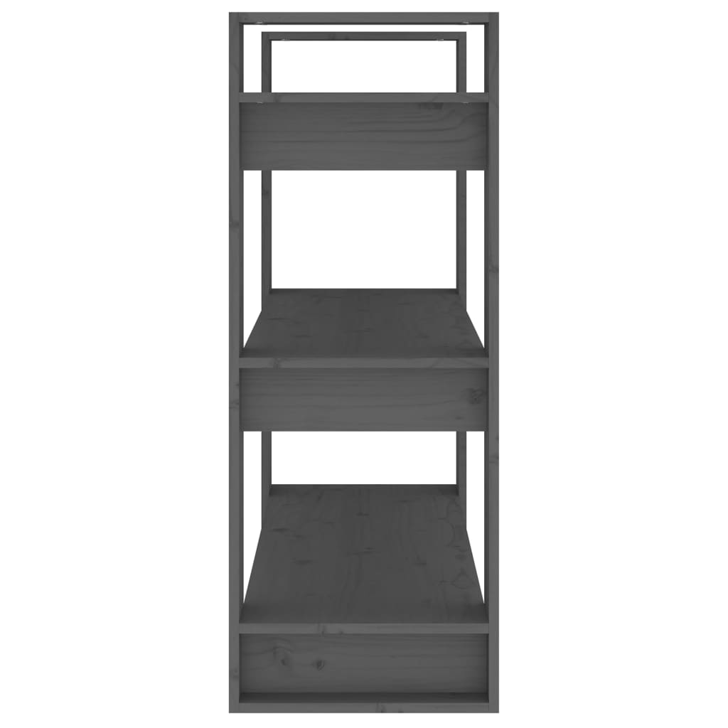 Bücherregal/Raumteiler Grau 80x35x91 cm Massivholz Kiefer