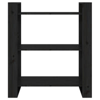 Thumbnail for Bücherregal/Raumteiler Schwarz 80x35x91 cm Massivholz Kiefer