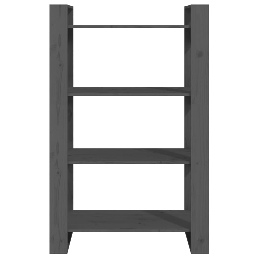 Bücherregal/Raumteiler Grau 80x35x125 cm Massivholz Kiefer