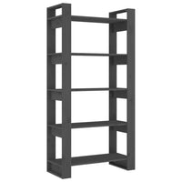 Thumbnail for Bücherregal/Raumteiler Grau 80x35x160 cm Massivholz