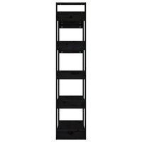 Thumbnail for Bücherregal/Raumteiler Schwarz 80x35x160 cm Massivholz
