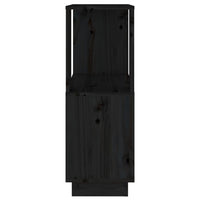 Thumbnail for Bücherregal/Raumteiler Schwarz 51x25x70 cm Massivholz Kiefer