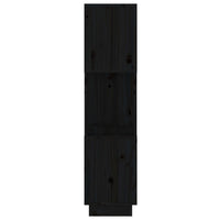 Thumbnail for Bücherregal/Raumteiler Schwarz 51x25x101 cm Massivholz Kiefer