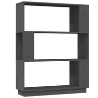 Thumbnail for Bücherregal/Raumteiler Grau 80x25x101 cm Massivholz Kiefer