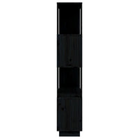 Thumbnail for Bücherregal/Raumteiler Schwarz 80x25x132 cm Massivholz Kiefer