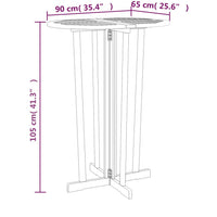 Thumbnail for Bartisch Klappbar 90x65x105 cm Massivholz Teak