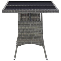 Thumbnail for Gartentisch Grau 140 x 80 x 74 cm Poly Rattan