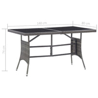 Thumbnail for Gartentisch Grau 140 x 80 x 74 cm Poly Rattan