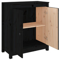 Thumbnail for Sideboard Schwarz 70x35x80 cm Massivholz Kiefer