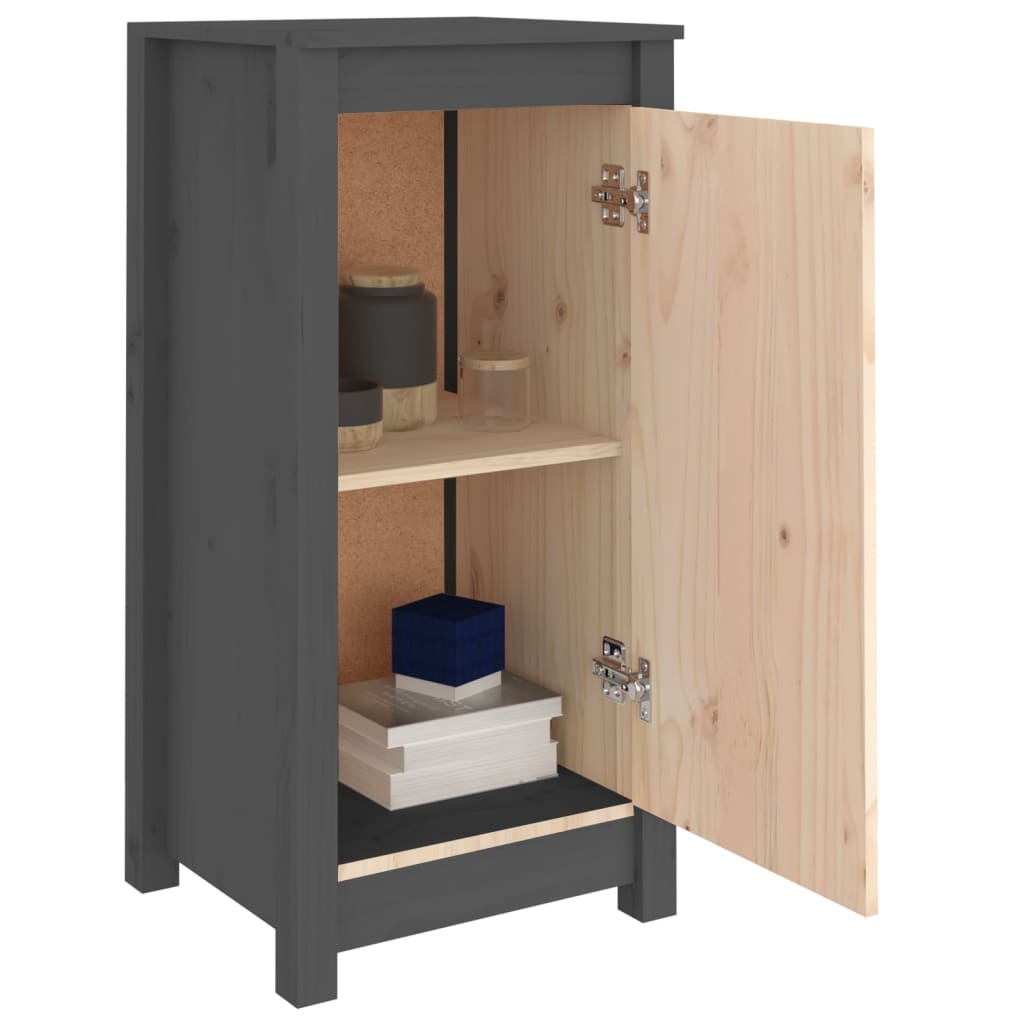 Sideboards 2 Stk. Grau 39x35x80 cm Massivholz Kiefer