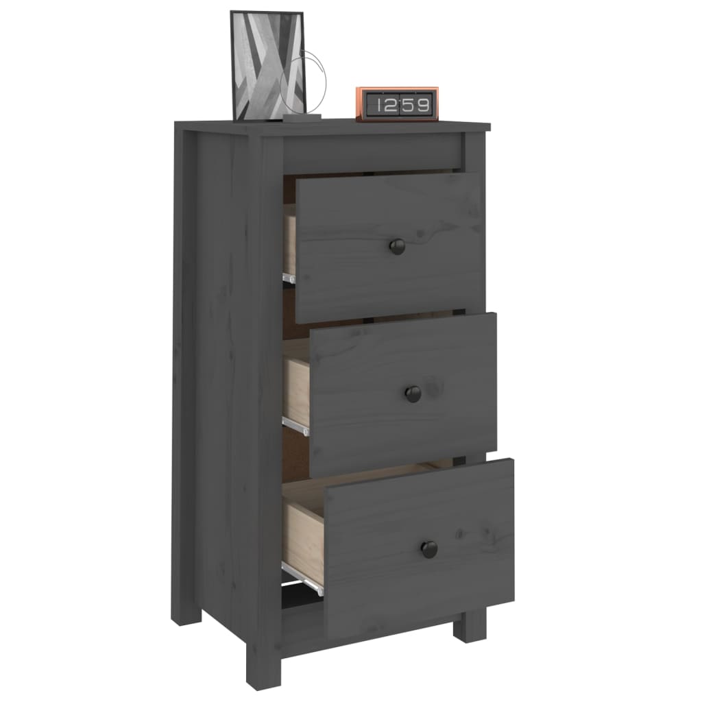 Sideboard Grau 40x35x80 cm cm Massivholz Kiefer