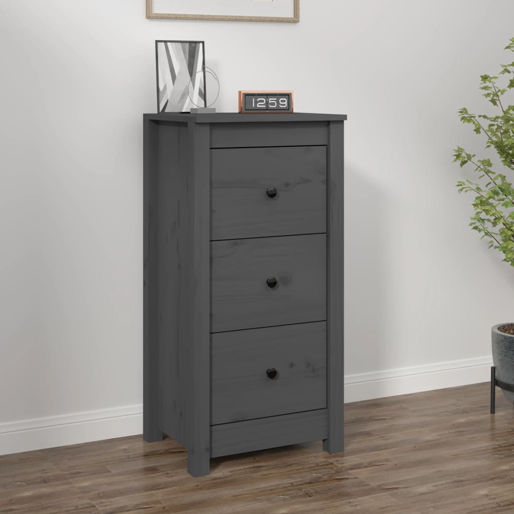 Sideboard Grau 40x35x80 cm cm Massivholz Kiefer