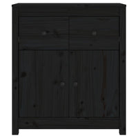 Thumbnail for Sideboard Schwarz 70x35x80 cm Massivholz Kiefer