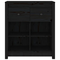 Thumbnail for Sideboard Schwarz 70x35x80 cm Massivholz Kiefer