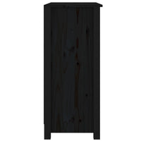 Thumbnail for Sideboard Schwarz 70x35x80 cm Massivholz Kiefer