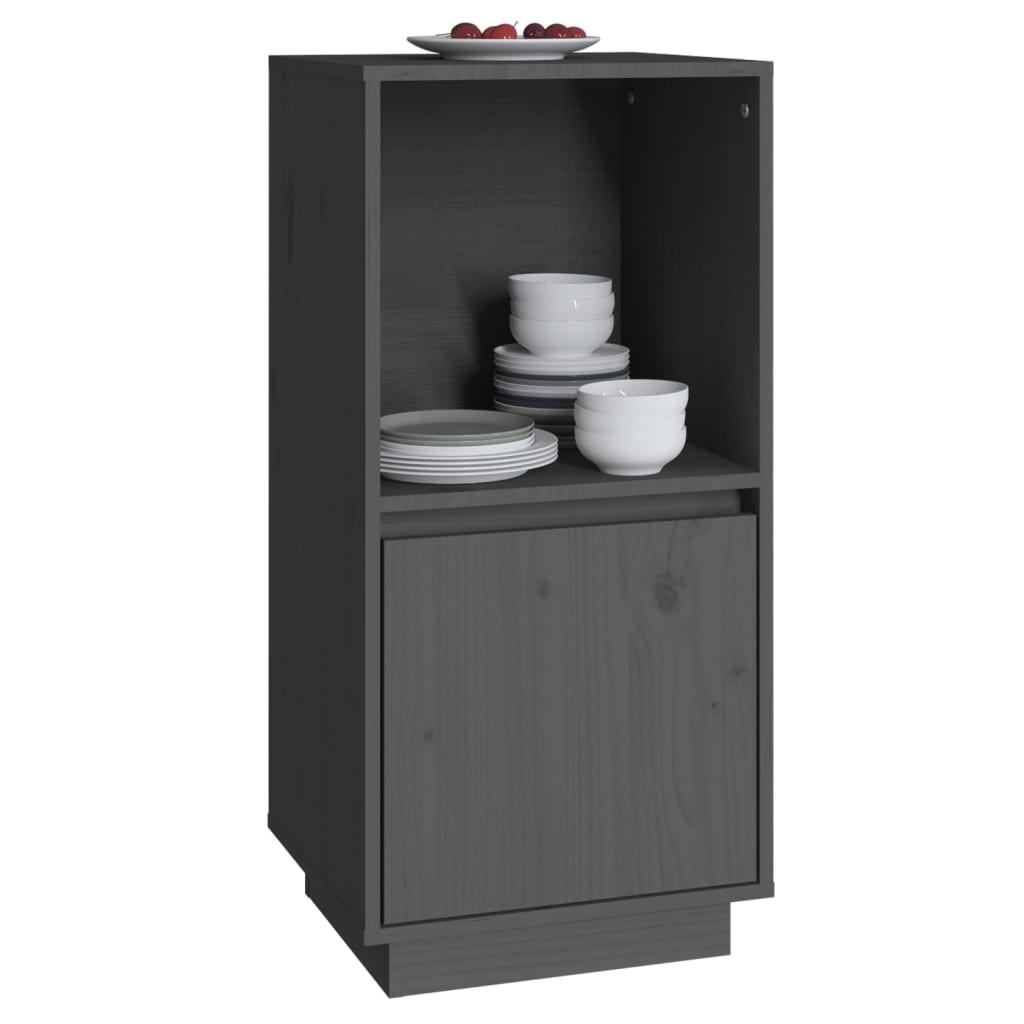 Sideboard Grau 38x35x80 cm Massivholz Kiefer