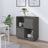 Thumbnail for Sideboard Grau 74x35x80 cm Massivholz Kiefer