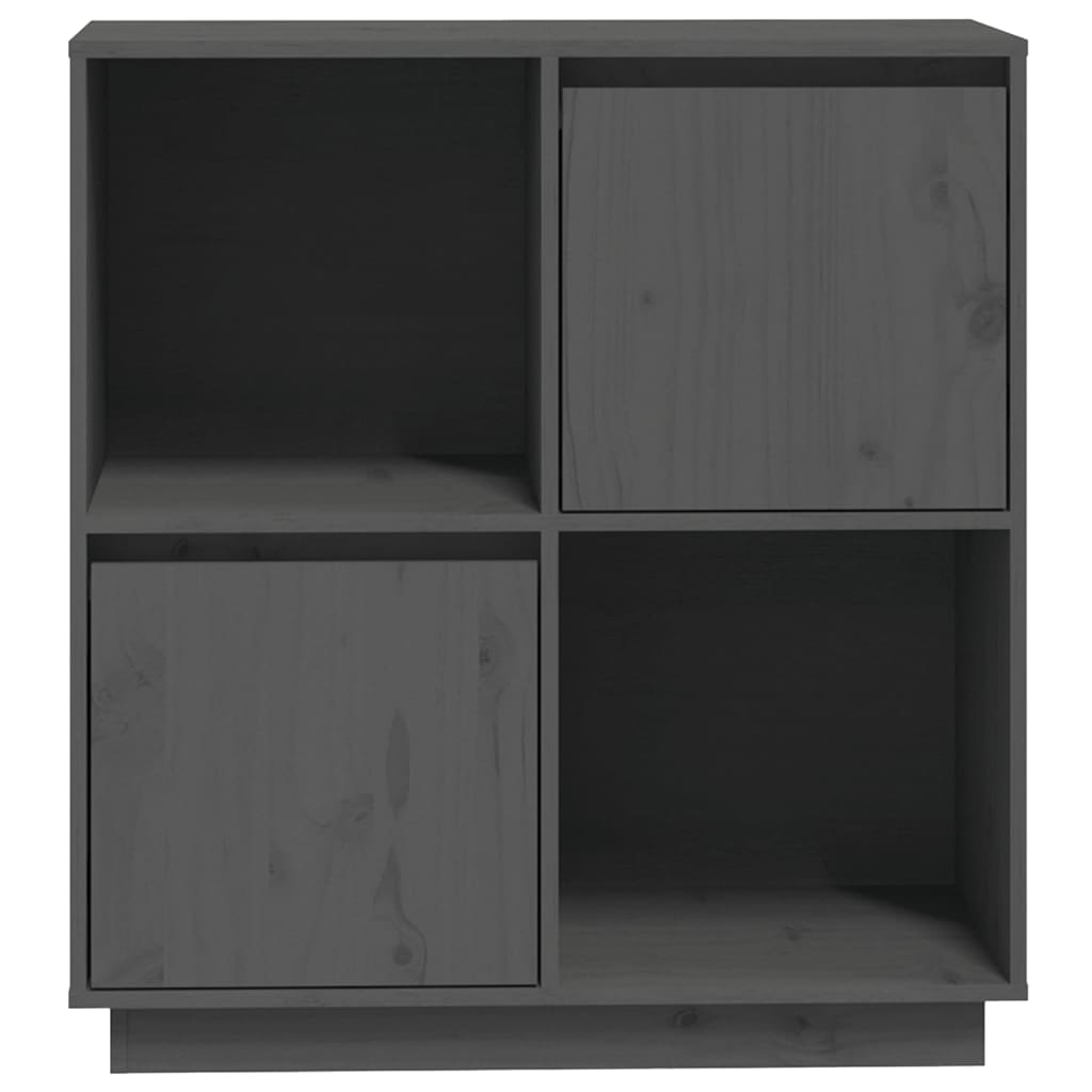 Sideboard Grau 74x35x80 cm Massivholz Kiefer