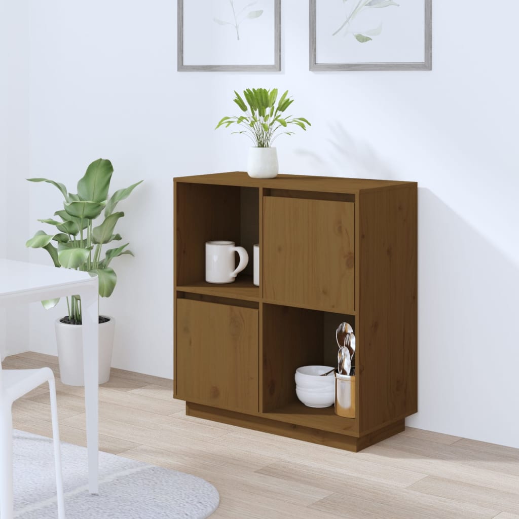 Sideboard Honigbraun 74x35x80 cm Massivholz Kiefer