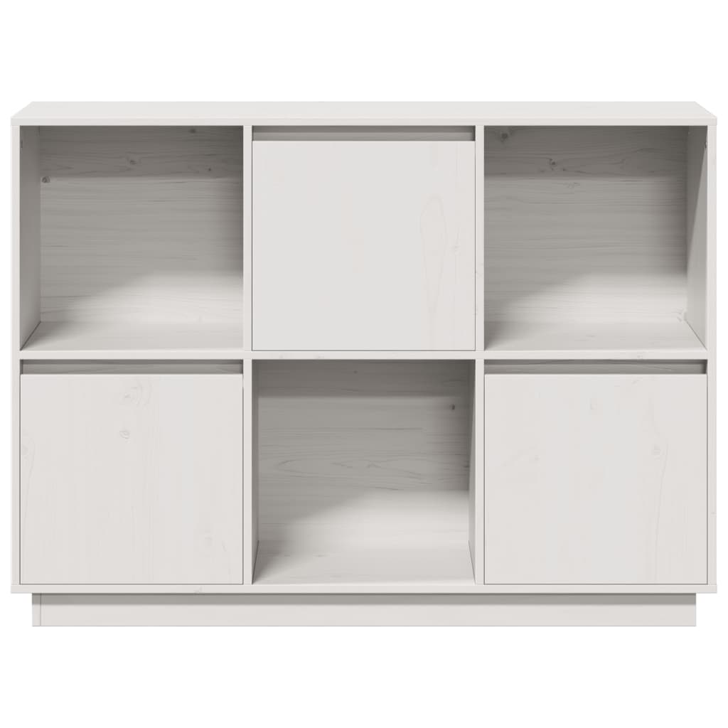 Sideboard Weiß 110,5x35x80 cm Massivholz Kiefer