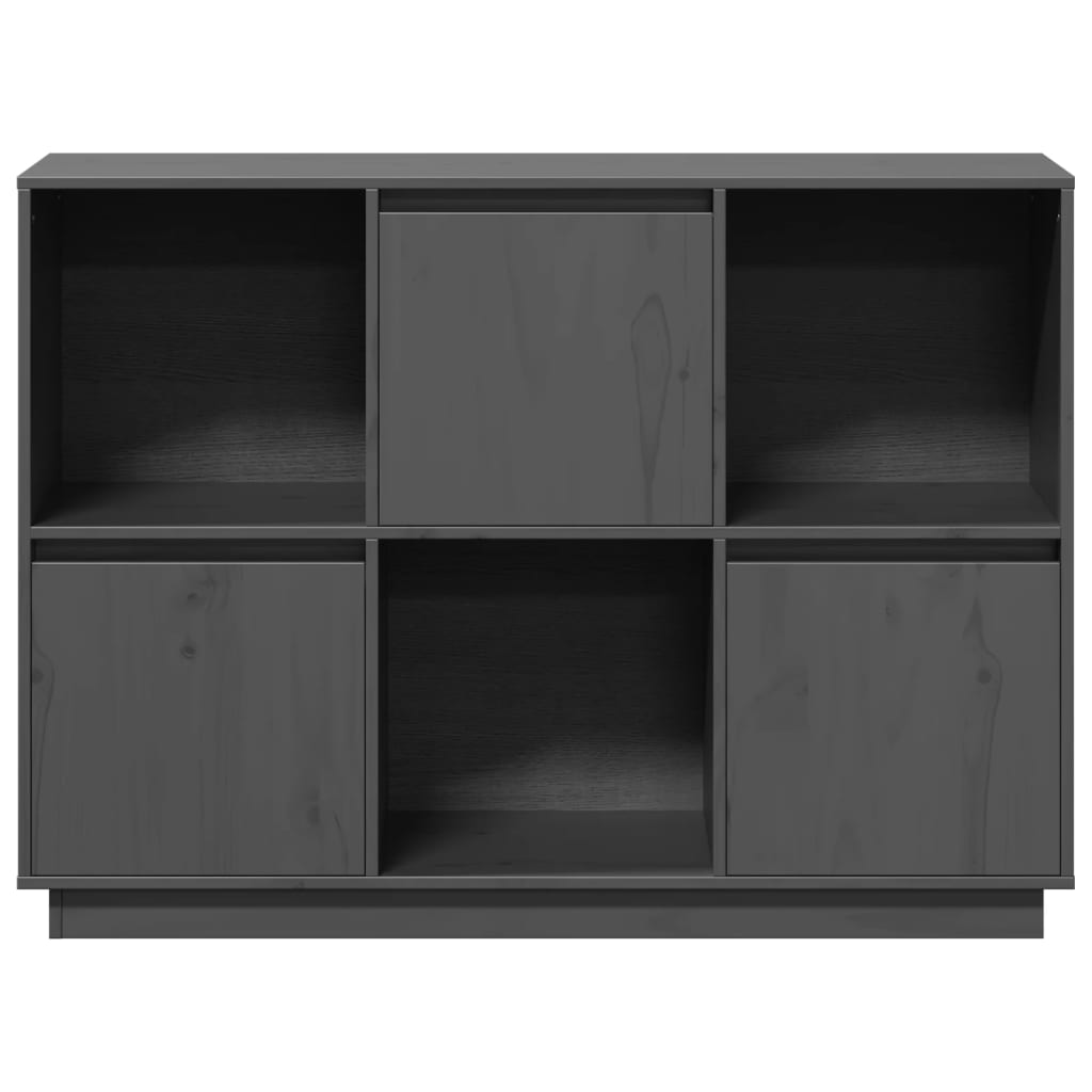 Sideboard Grau 110,5x35x80 cm Massivholz Kiefer