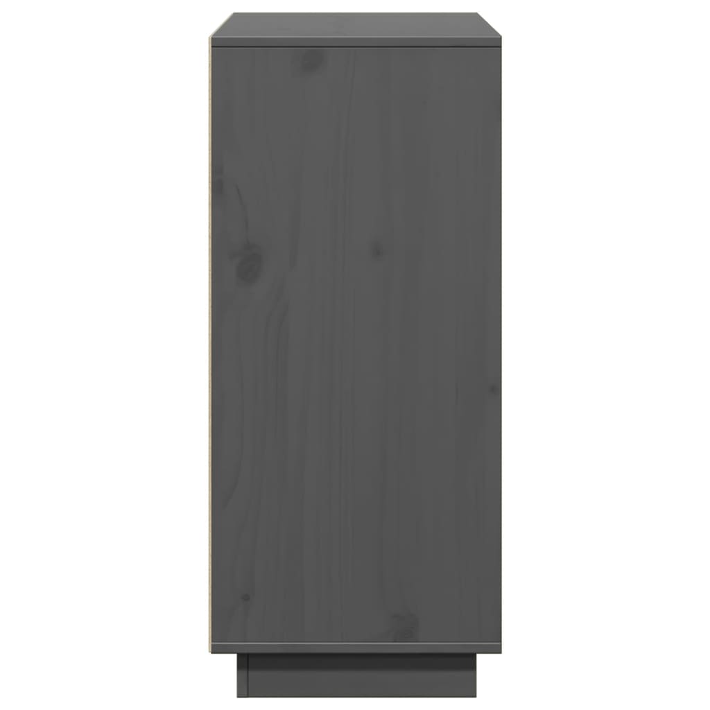 Sideboard Grau 110,5x35x80 cm Massivholz Kiefer