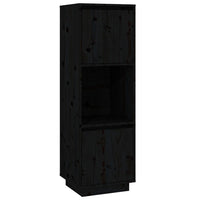 Thumbnail for Highboard Schwarz 38x35x117 cm Massivholz Kiefer