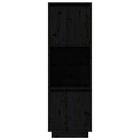 Thumbnail for Highboard Schwarz 38x35x117 cm Massivholz Kiefer