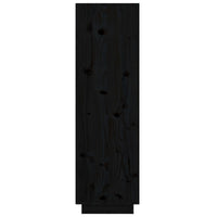 Thumbnail for Highboard Schwarz 38x35x117 cm Massivholz Kiefer