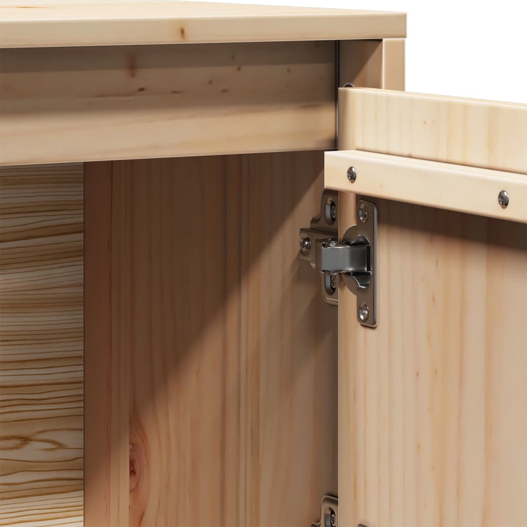 Highboard 74x35x117 cm Massivholz Kiefer
