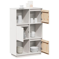 Thumbnail for Highboard Weiß 74x35x117 cm Massivholz Kiefer