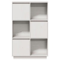 Thumbnail for Highboard Weiß 74x35x117 cm Massivholz Kiefer