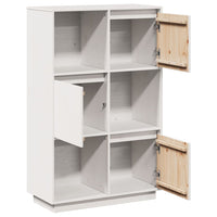 Thumbnail for Highboard Weiß 74x35x117 cm Massivholz Kiefer