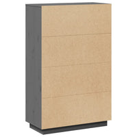 Thumbnail for Highboard Grau 74x35x117 cm Massivholz Kiefer