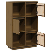 Thumbnail for Highboard Honigbraun 74x35x117 cm Massivholz Kiefer