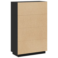 Thumbnail for Highboard Schwarz 74x35x117 cm Massivholz Kiefer