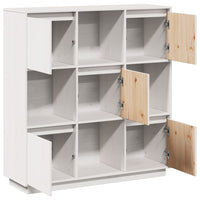 Thumbnail for Highboard Weiß 110,5x35x117 cm Massivholz Kiefer