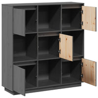 Thumbnail for Highboard Grau 110,5x35x117 cm Massivholz Kiefer