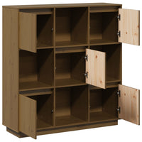 Thumbnail for Highboard Honigbraun 110,5x35x117 cm Massivholz Kiefer