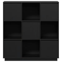 Thumbnail for Highboard Schwarz 110,5x35x117 cm Massivholz Kiefer
