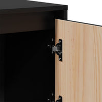 Thumbnail for Highboard Schwarz 110,5x35x117 cm Massivholz Kiefer
