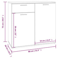 Thumbnail for Sideboard Räuchereiche 80x36x75 cm Holzwerkstoff