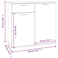 Thumbnail for Sideboard Grau Sonoma 80x36x75 cm Holzwerkstoff