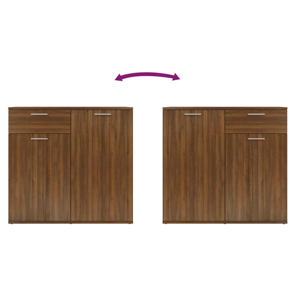 Sideboard Braun Eichen-Optik 80x36x75 cm Holzwerkstoff