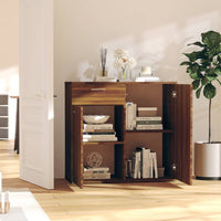 Thumbnail for Sideboard Braun Eichen-Optik 80x36x75 cm Holzwerkstoff