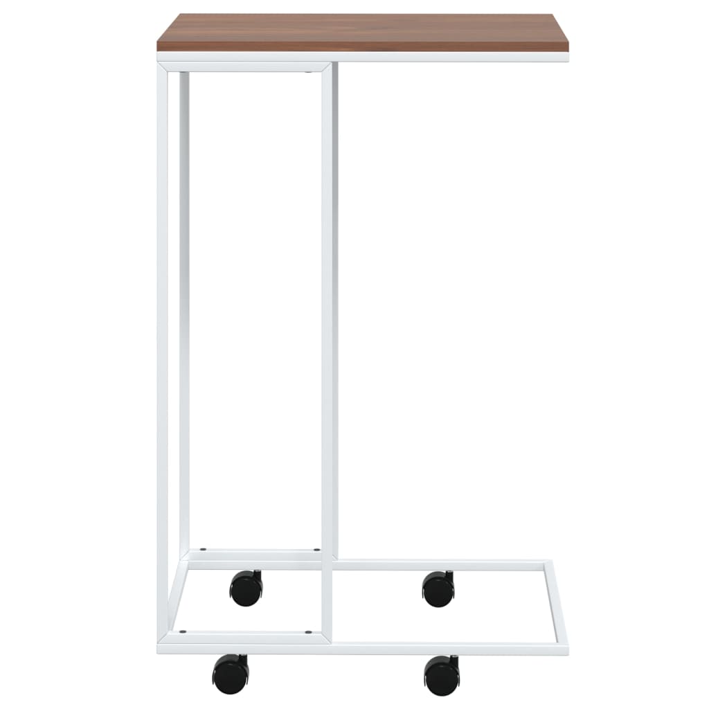 Beistelltisch mit Rollen Weiß 40x30x63,5 cm Holzwerkstoff