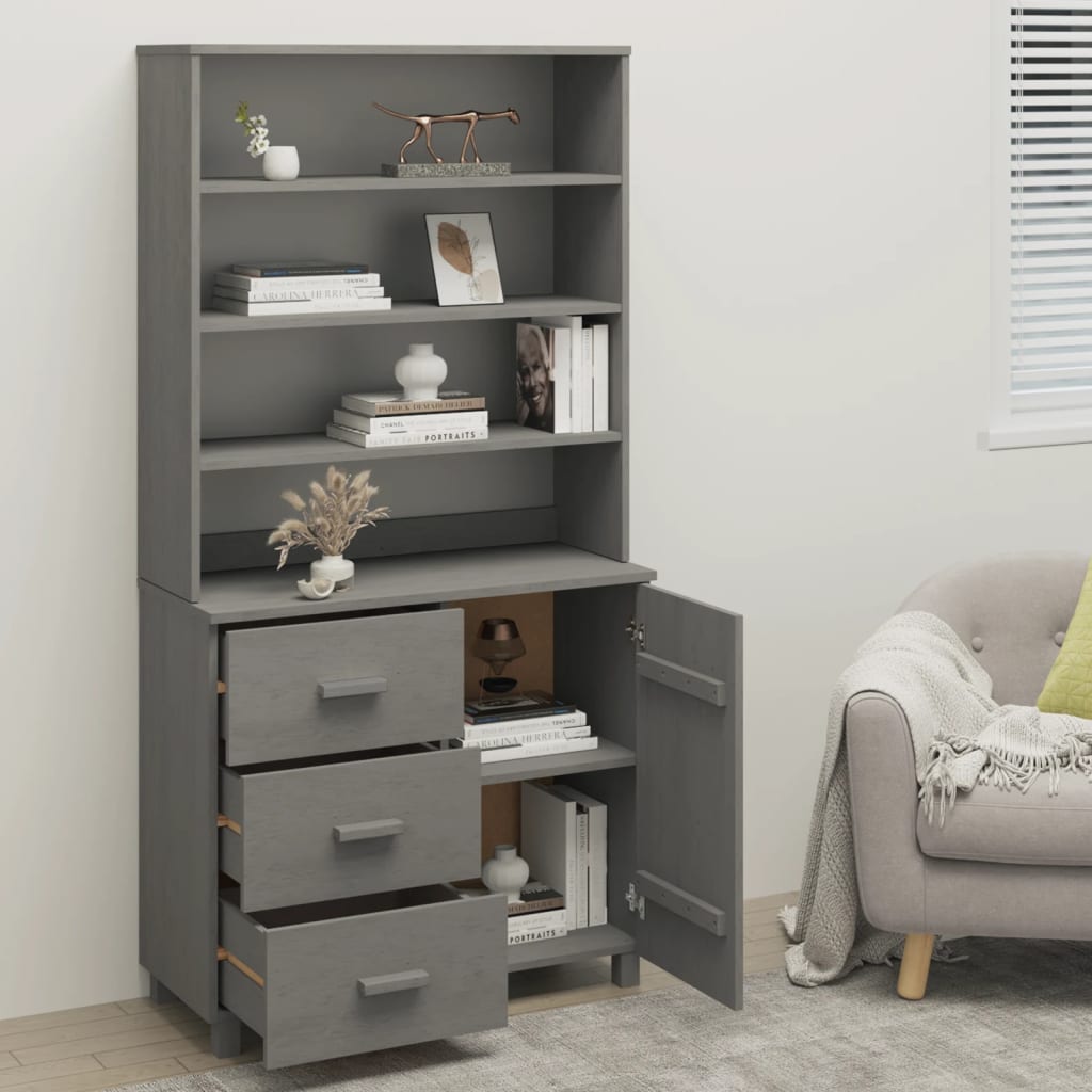 Highboard HAMAR Massivholz Kiefer Hellgrau
